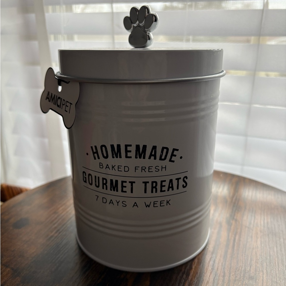 White Dog Treat Canister
